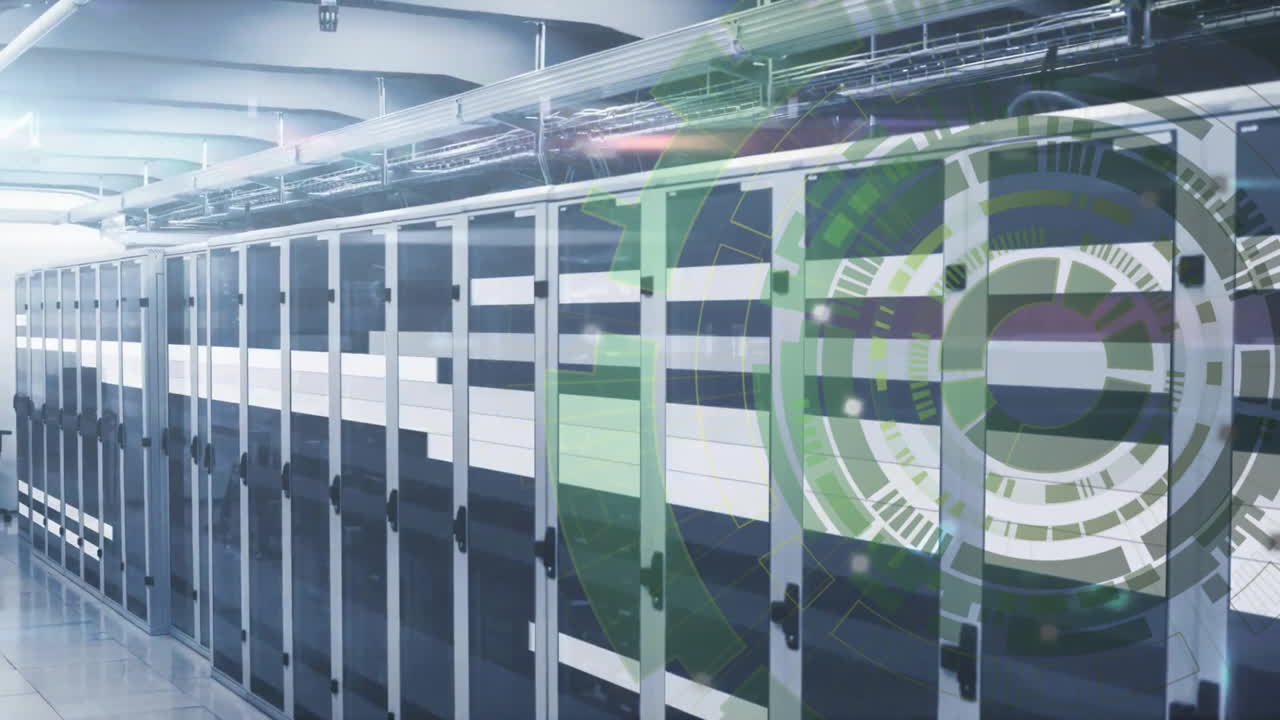 범위의 애니메이션과 컴퓨터 서버를 통한 데이터 처리