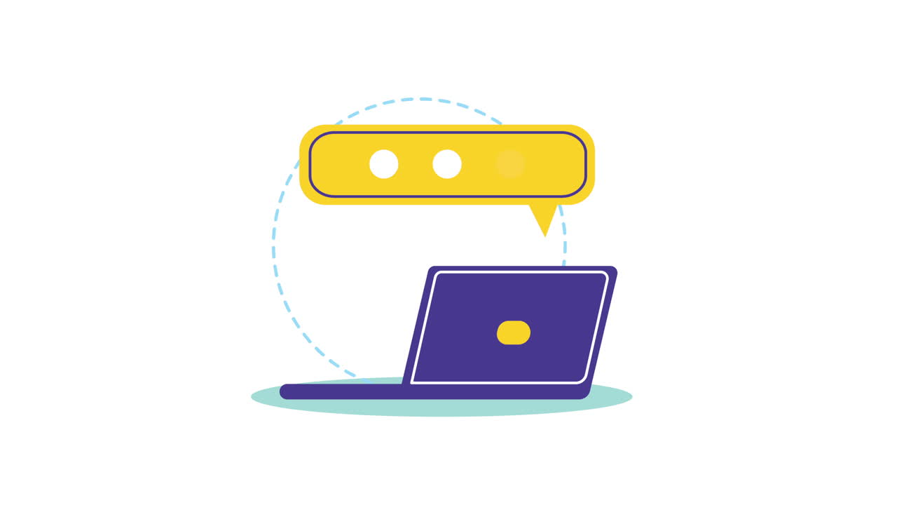Laptop with a Speech Bubble