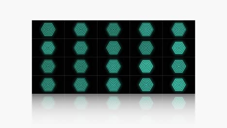 patrón geométrico hexagonal azul neón