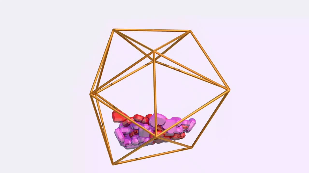 concepto moderno del día de san valentín. rosas y rojas y corazones rosados en una forma geométrica transparente.