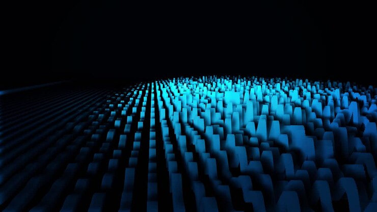 Abstract 3D Blue Geometric Pattern