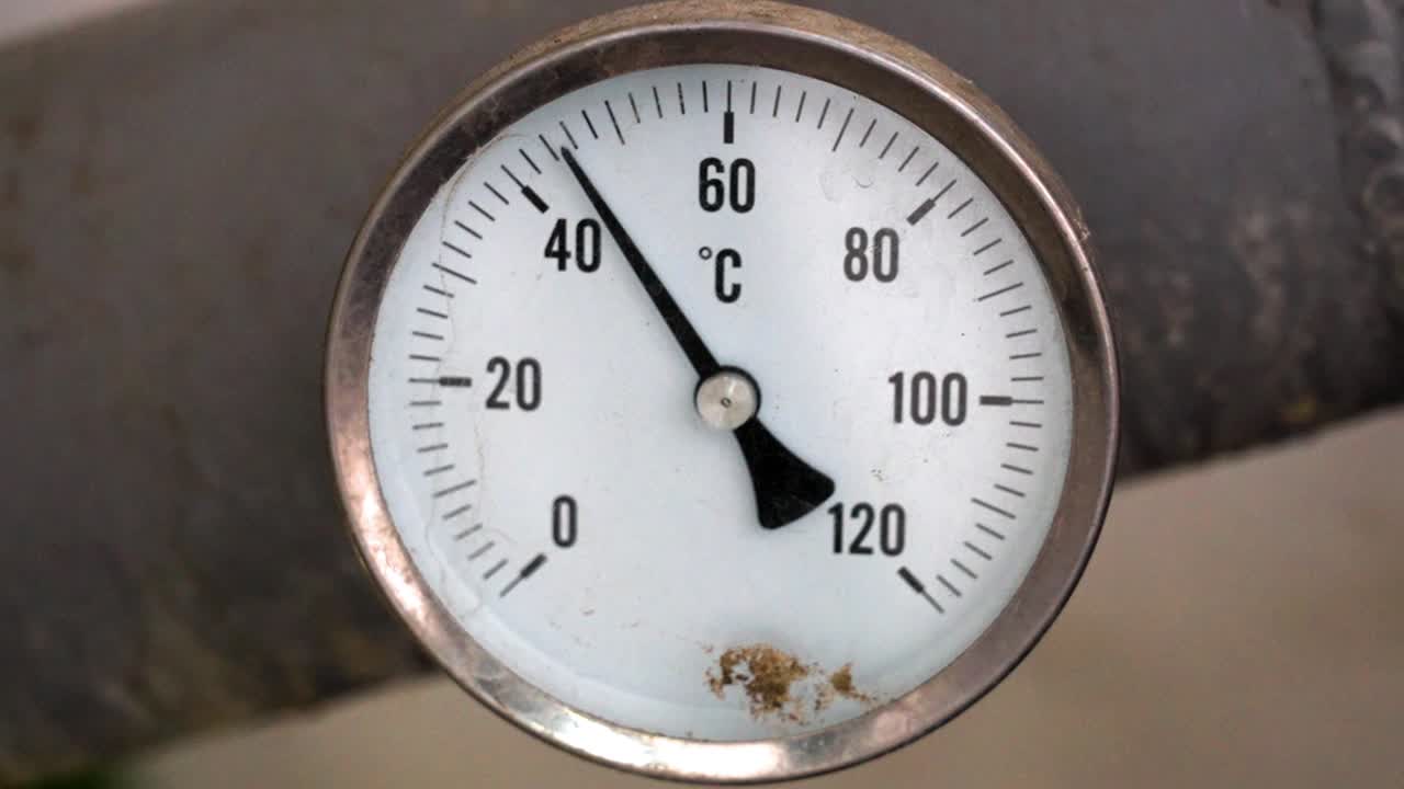 Temperature gauge showing degrees Celsius