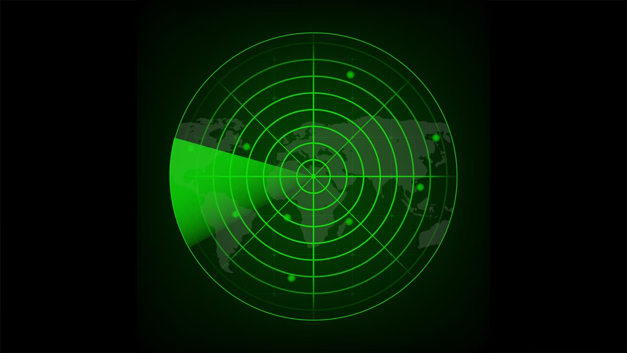 radar realista en la búsqueda. pantalla de radar con los objetivos. ilustración de stock.