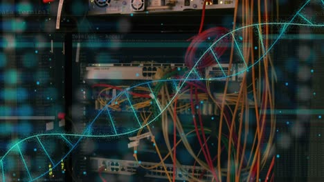 animación del procesamiento de datos médicos a través de la sala de servidores