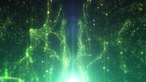 green particle lights background