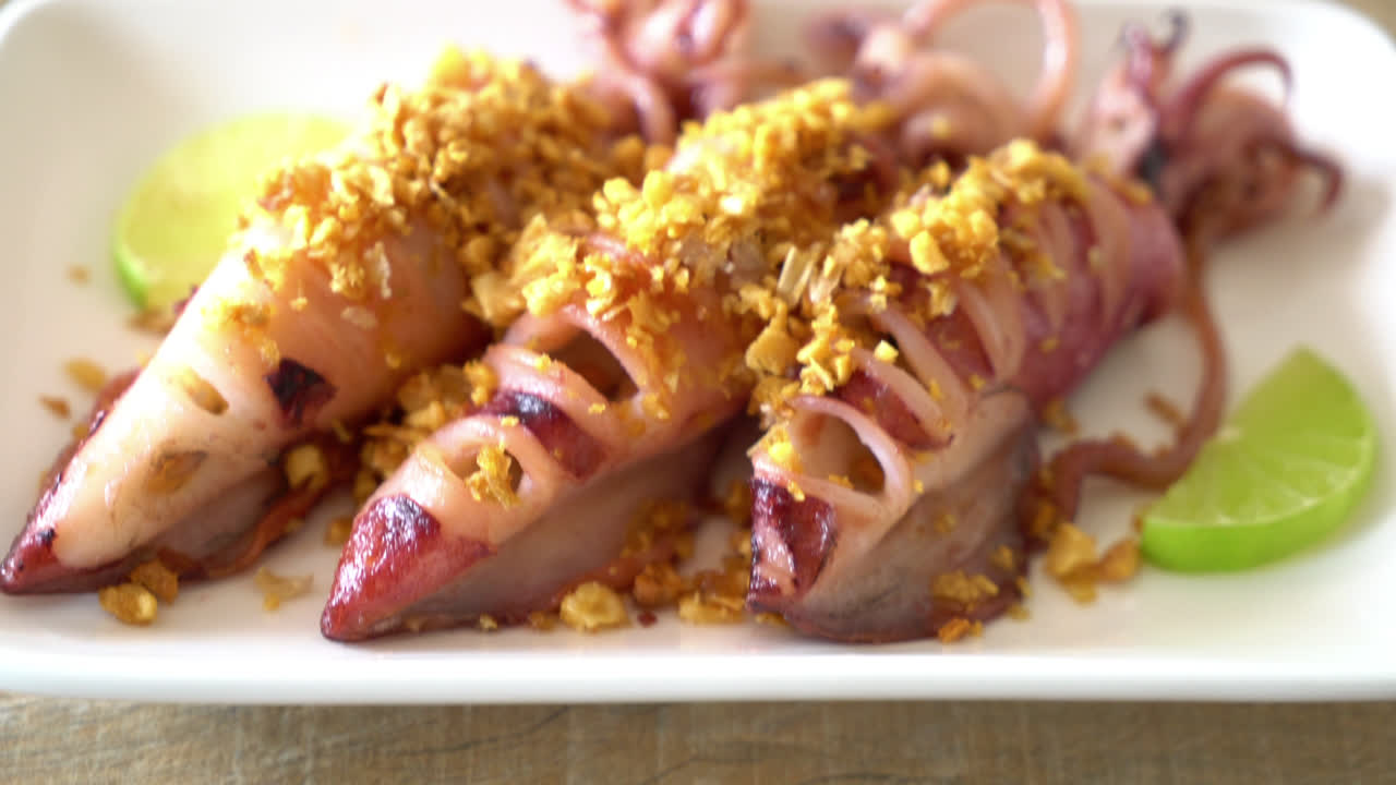 마늘 튀김 오징어 - 해산물