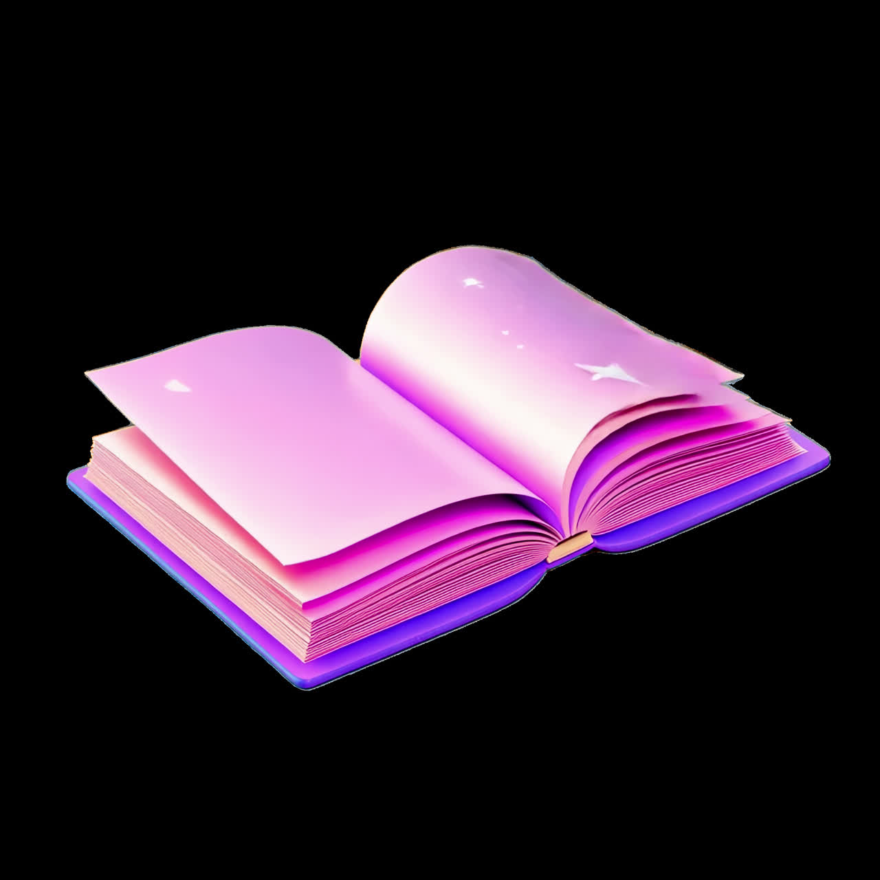 Animazione illustrazione libro aperto magico, risorsa isolata, video 4K trasparente, canale alfa, ProRes