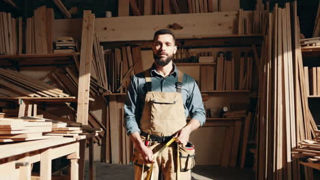 carpenter working in a woodshop