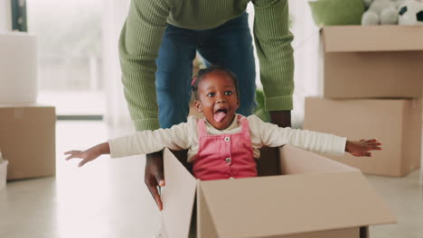 mudándose, feliz y ayudando con la familia negra