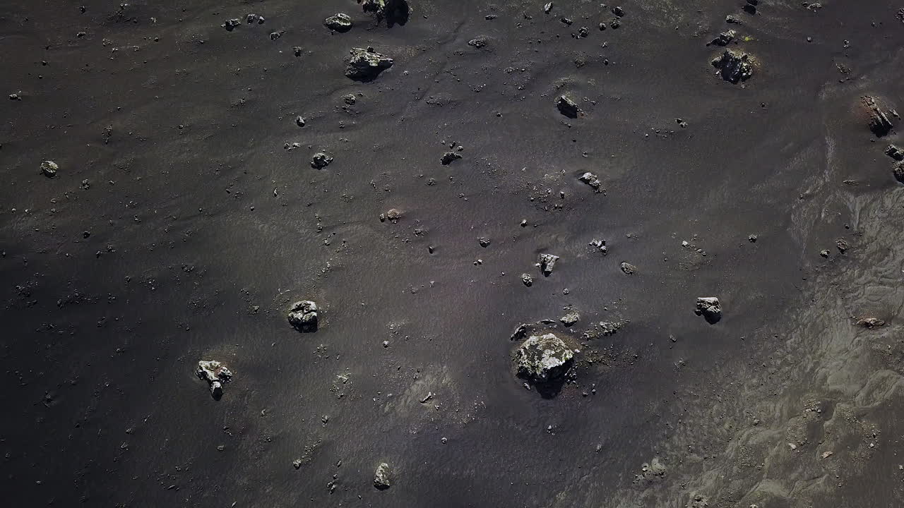 Icelandic lava fields aerial by drone