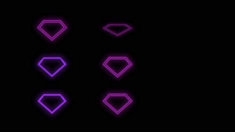 Pulsing-neon-purple-diamonds-pattern-in-rows-2