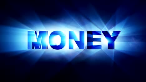 money text animation lights rays, rendering, animation background, loop