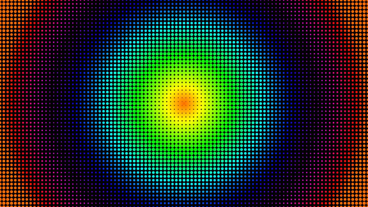 Halftone Circle Rainbow Gradient Dotted Radial Pattern Graphic - 4K Seamless Loop Motion Background Animation