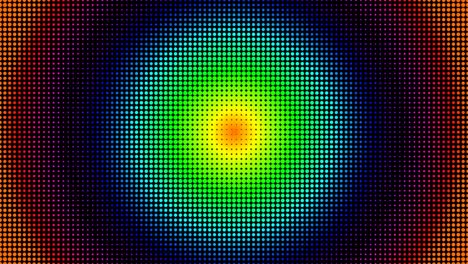 halftone circle rainbow gradient dotted radial pattern graphic - 4k seamless loop motion background animation