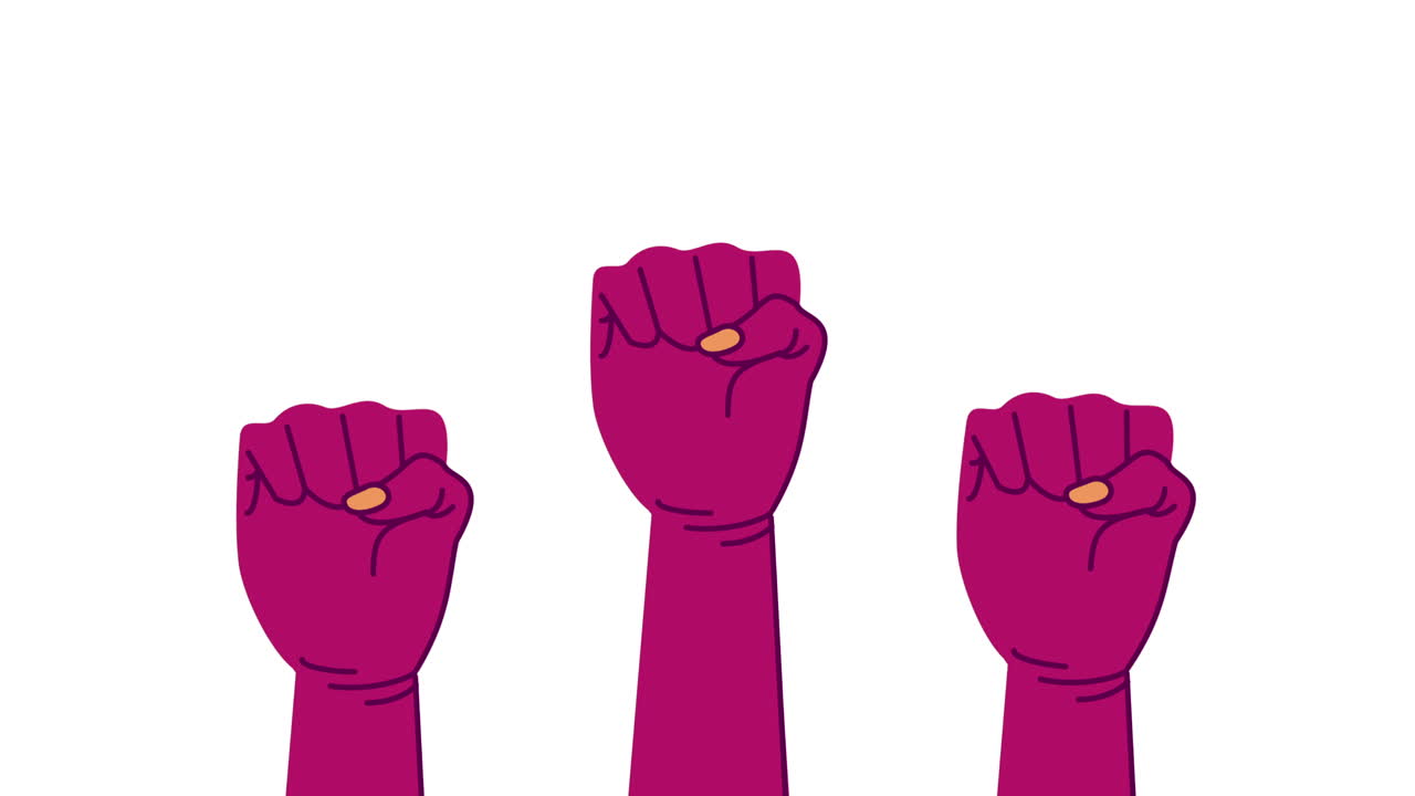 tres puños levantados en protesta