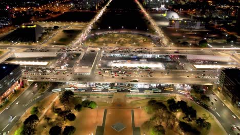 brasília, brazil. night time lapse of government building. national congress building and esplanade ministries office. cityscape time lapse of brasília brazil.