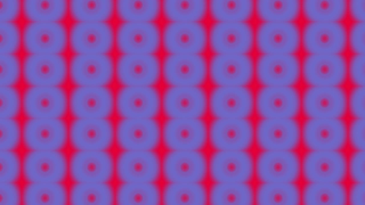 Blue polka dots on vivid red background