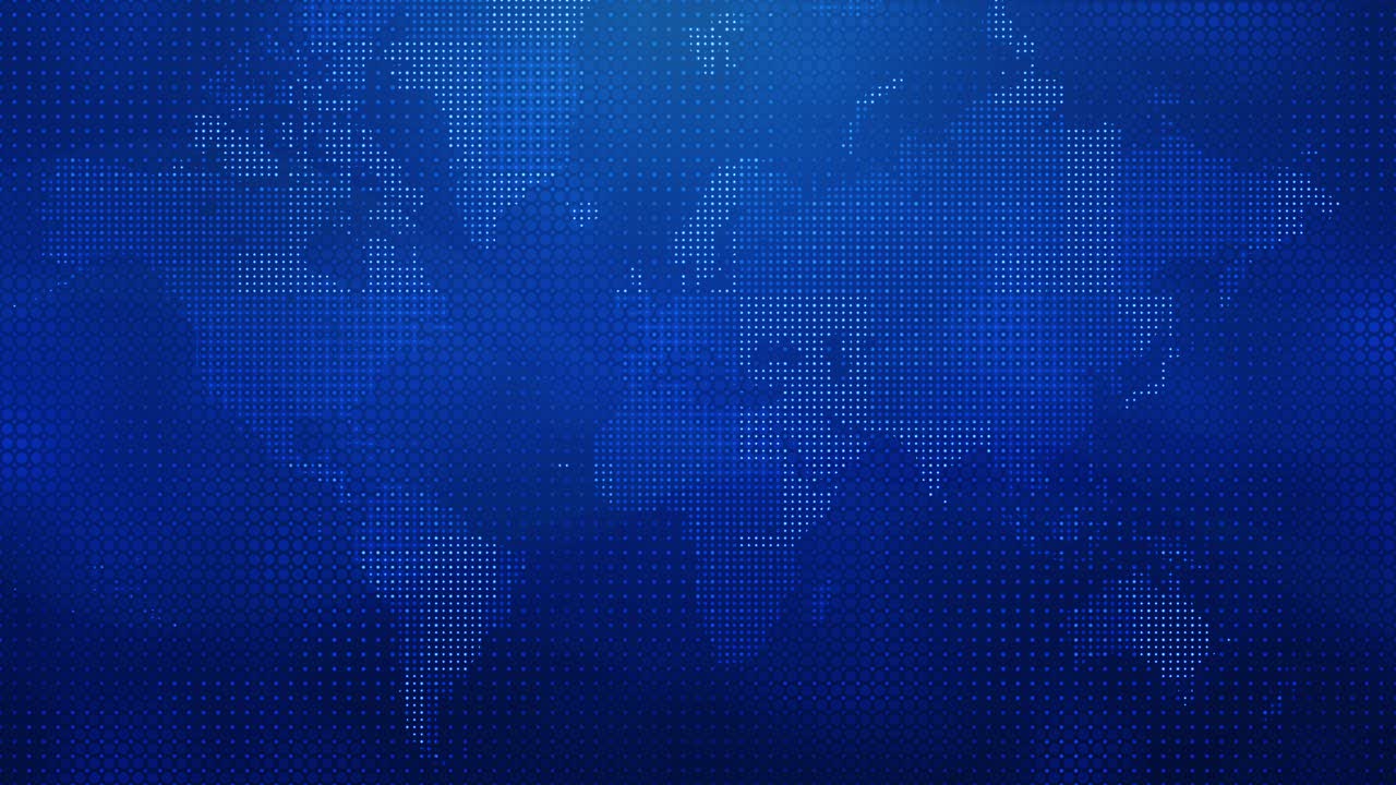 Abstract World Map with Glowing Halftone Dots Grid Loopable Background – Blue Futuristic Earth Visualization, Seamless Looping Animation of a Stylized Digital Planet