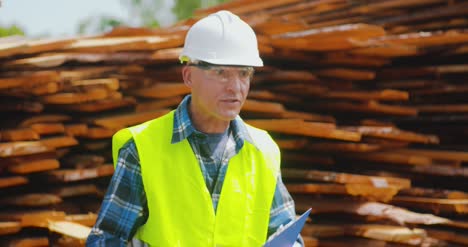 male worker examining plank's stack 8