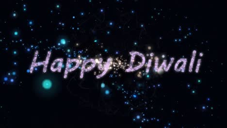 Animation-of-happy-diwali-over-fireworks-on-black-background