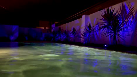 vibrant pool lights create a serene atmosphere