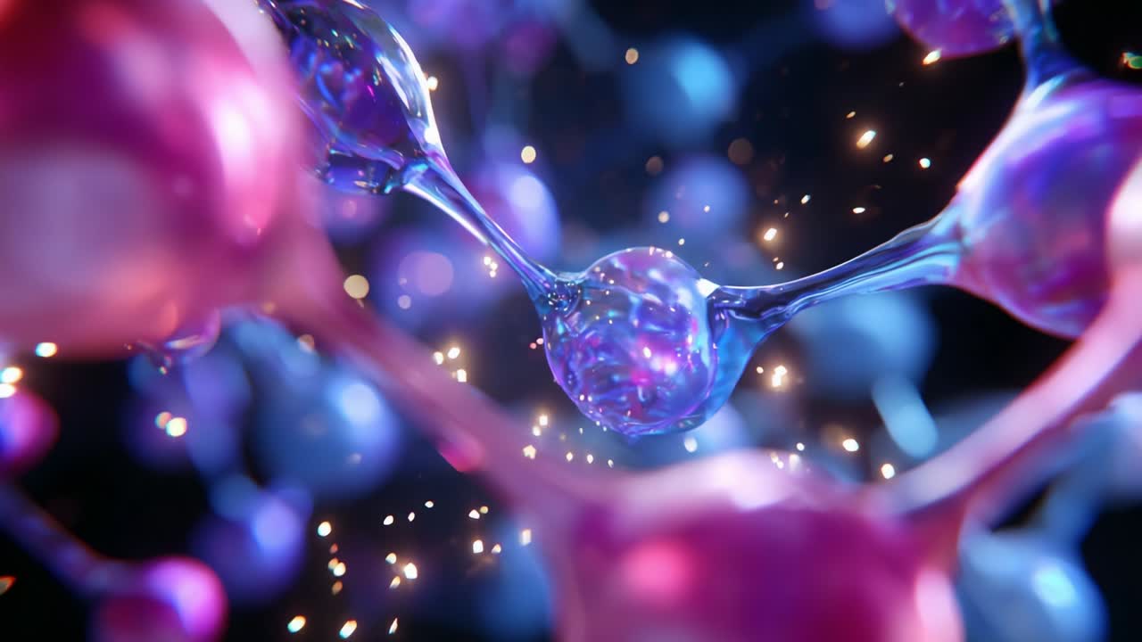 Captivating Close-Up of Colorful Molecular Structures: A Stunning Visual Exploration of Intricate Bonds and Vibrant Colors, Illuminating the Beauty of Scientific Concepts in an Abstract Representation