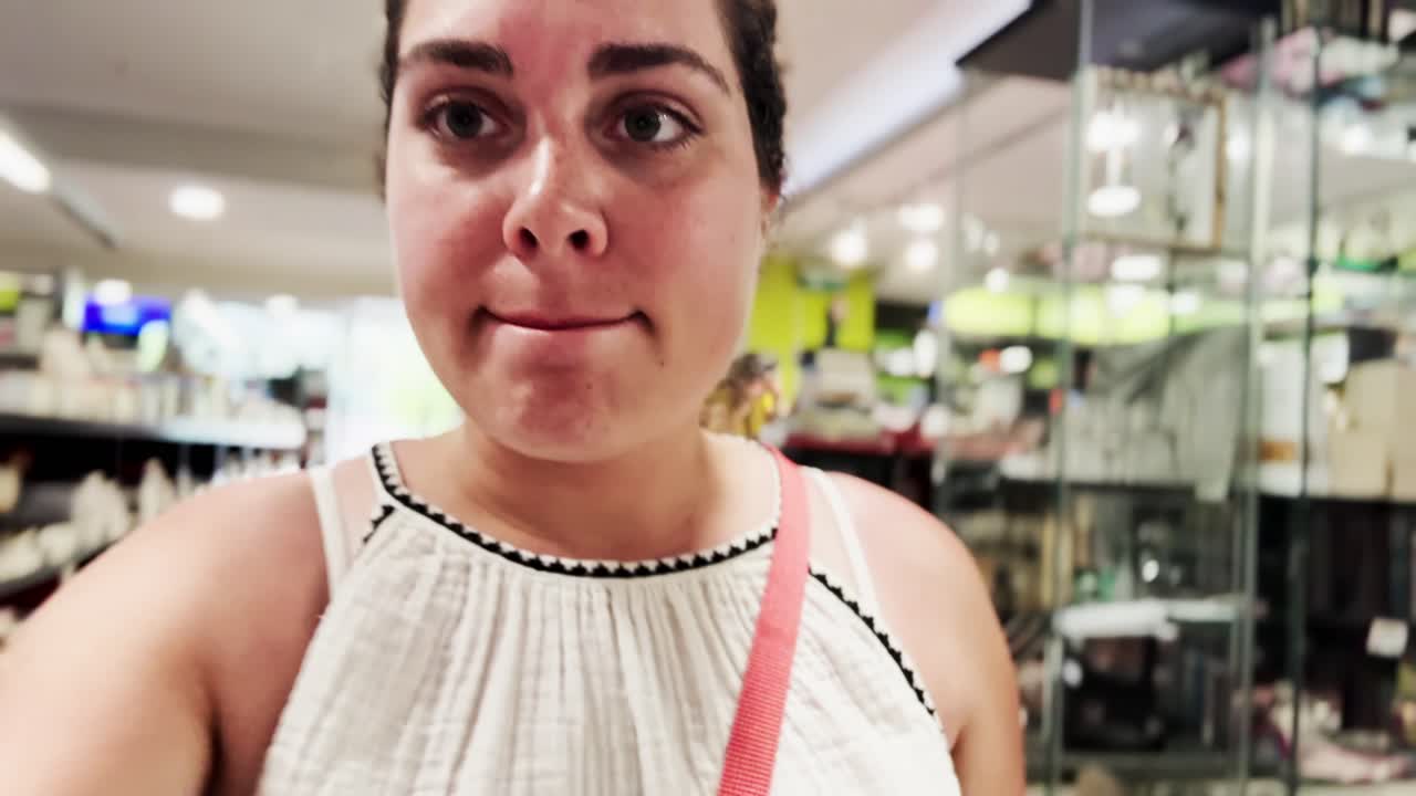 Tourist Vlogger Capturing Book Store Exploration in Athens
