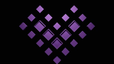 corazón geométrico púrpura