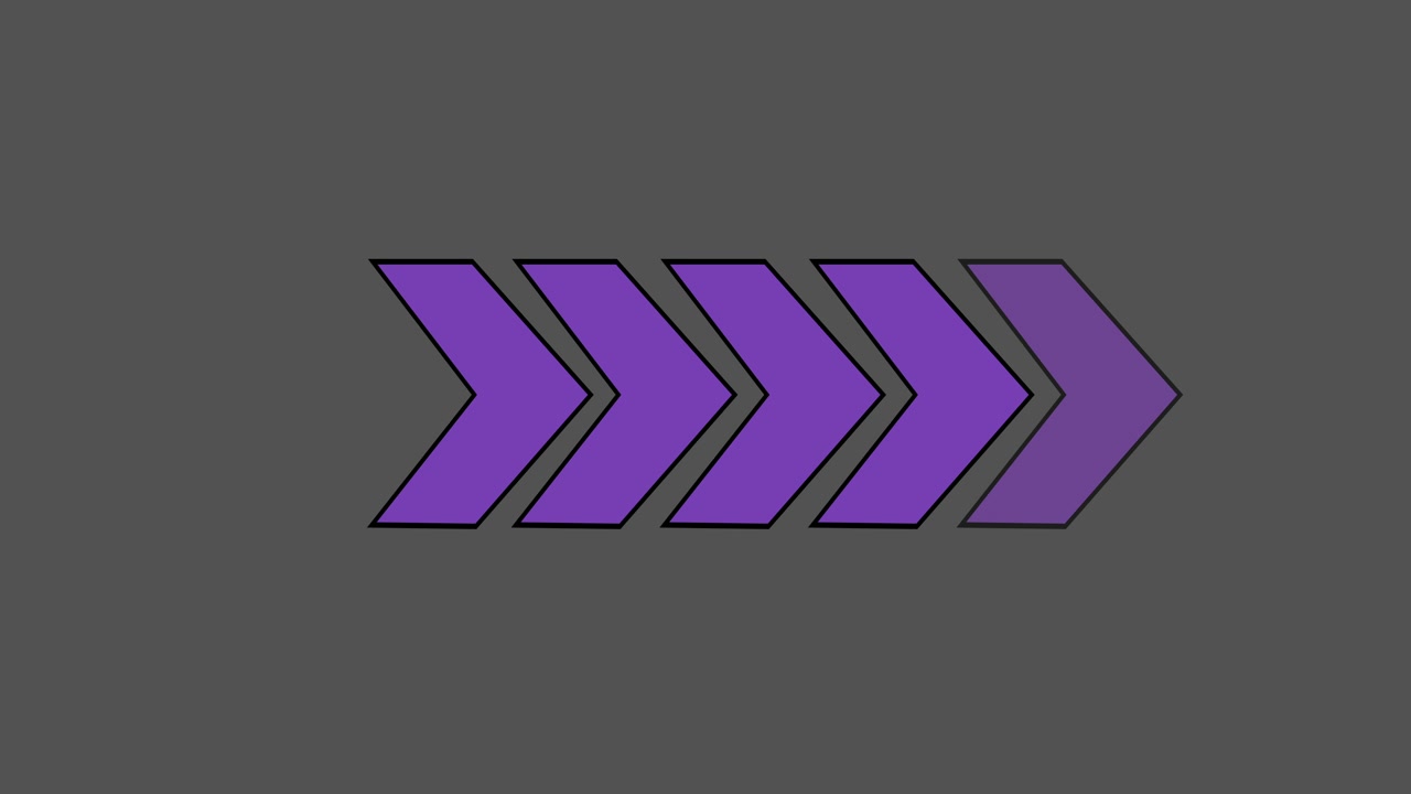 Looping Animation of Purple Chevron Arrows on Gray Background