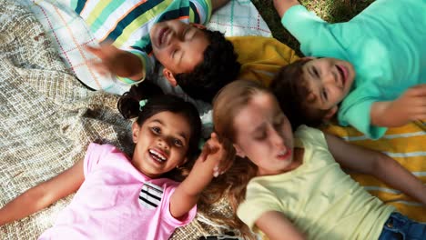 portrait of kids having fun in park