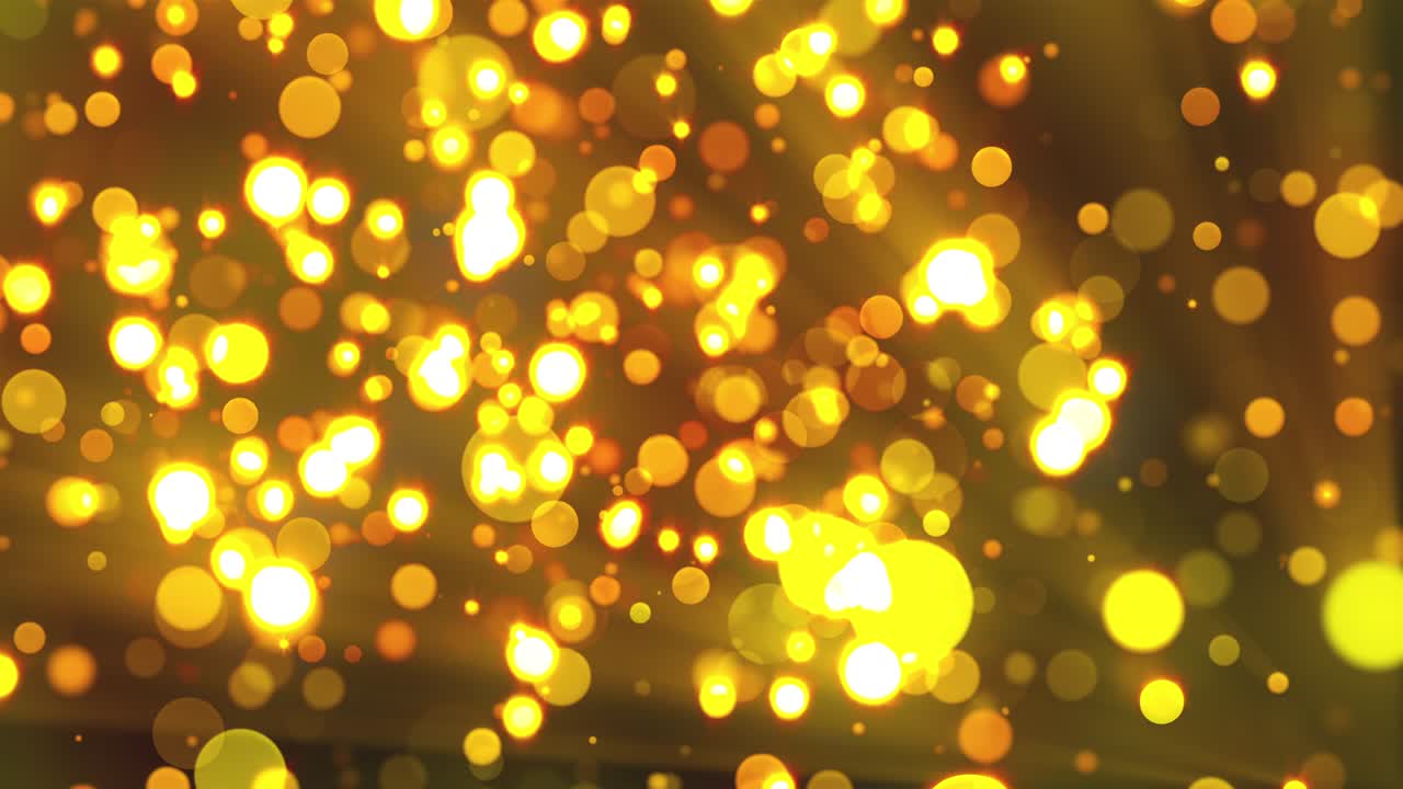 반이는 금색 원을 가진 크리스마스 배경 (bokeh, 컴퓨터 생성 3d 렌더링)