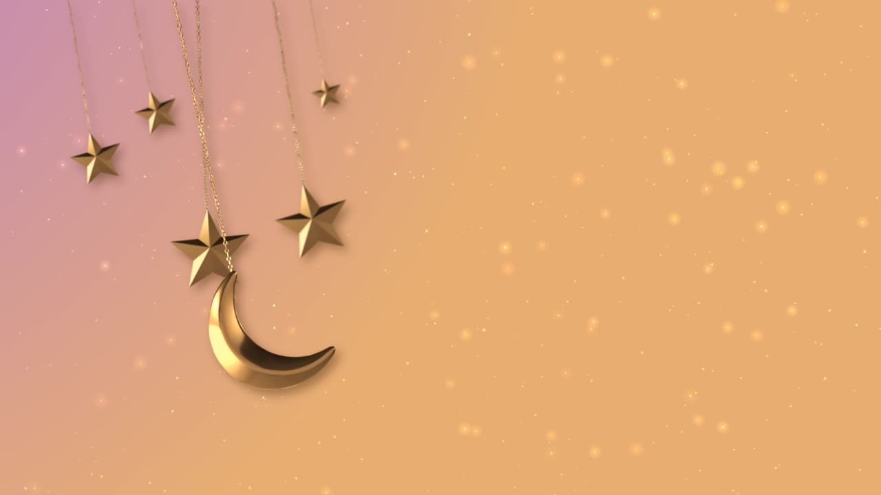 Animazione 3D dorata in loop per il mese sacro musulmano Ramadan Kareem