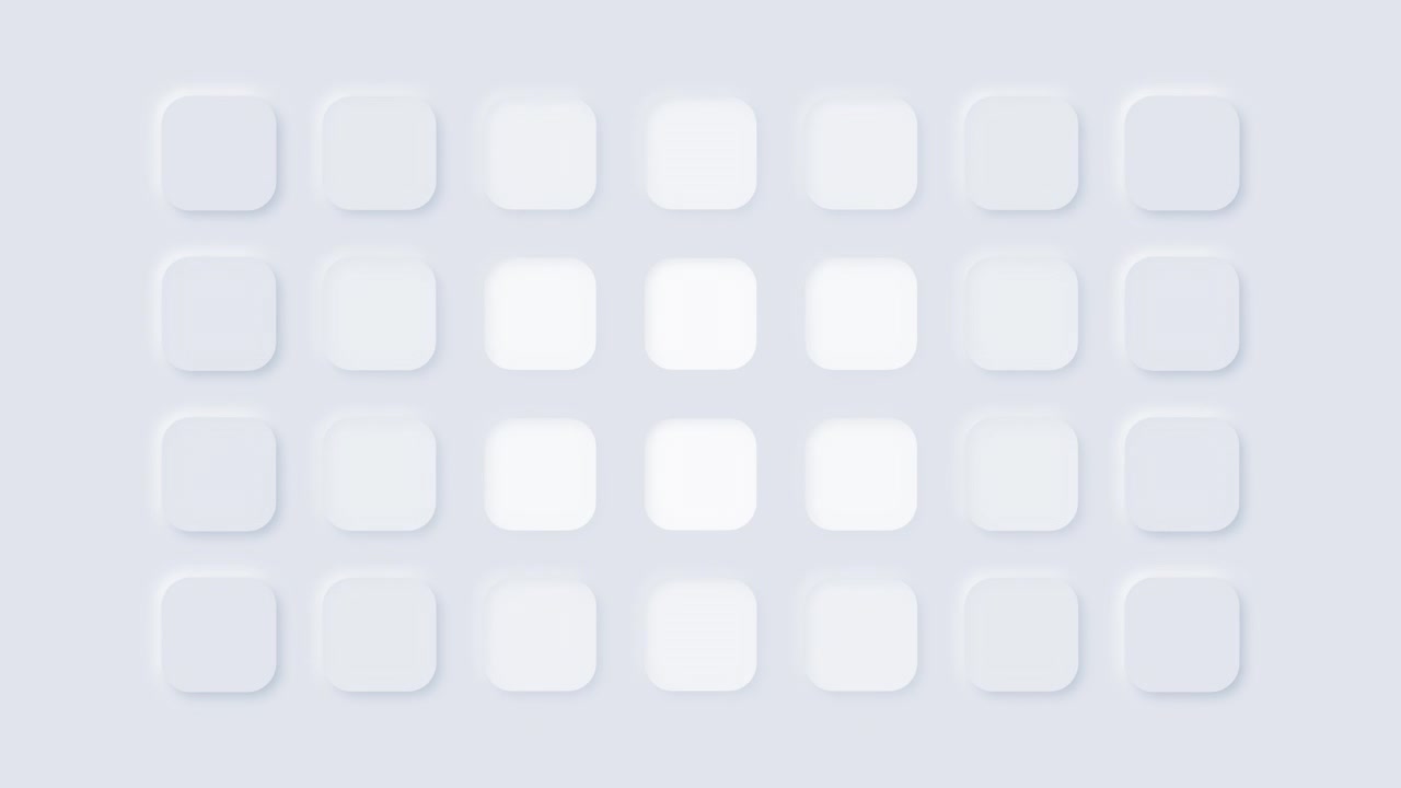 Abstract Neumorphic Grid Animation with Fading Squares