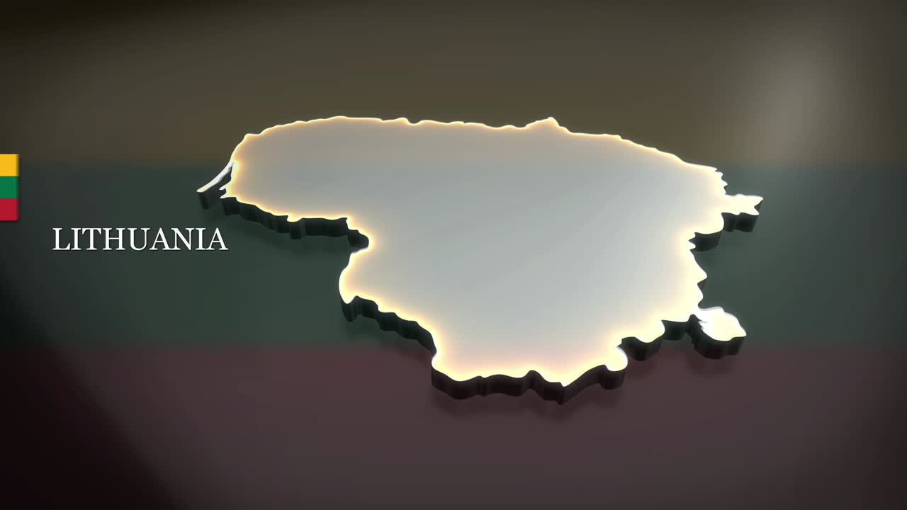 리투아니아의 3d 애니메이션 지도