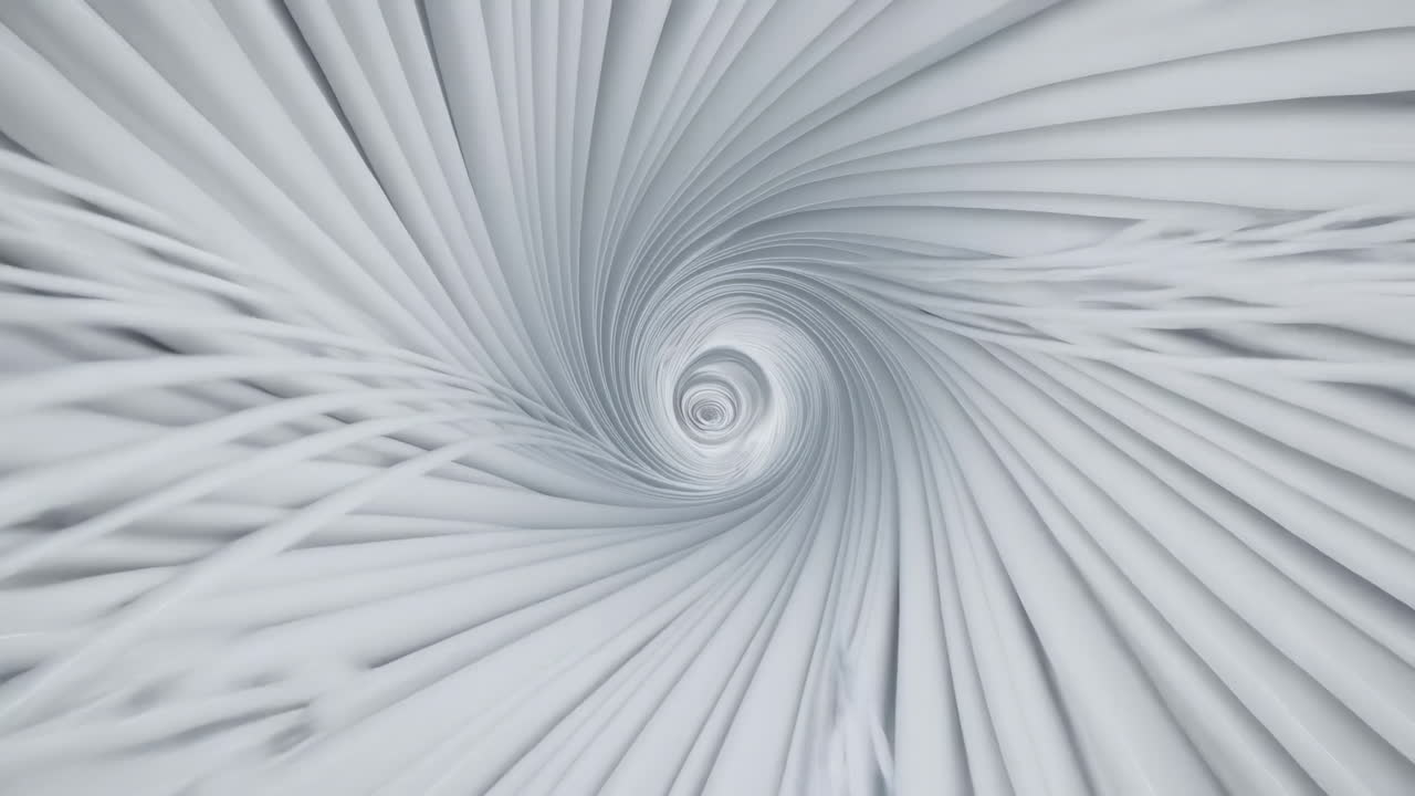 Animazione dinamica astratta di un tunnel a spirale bianco