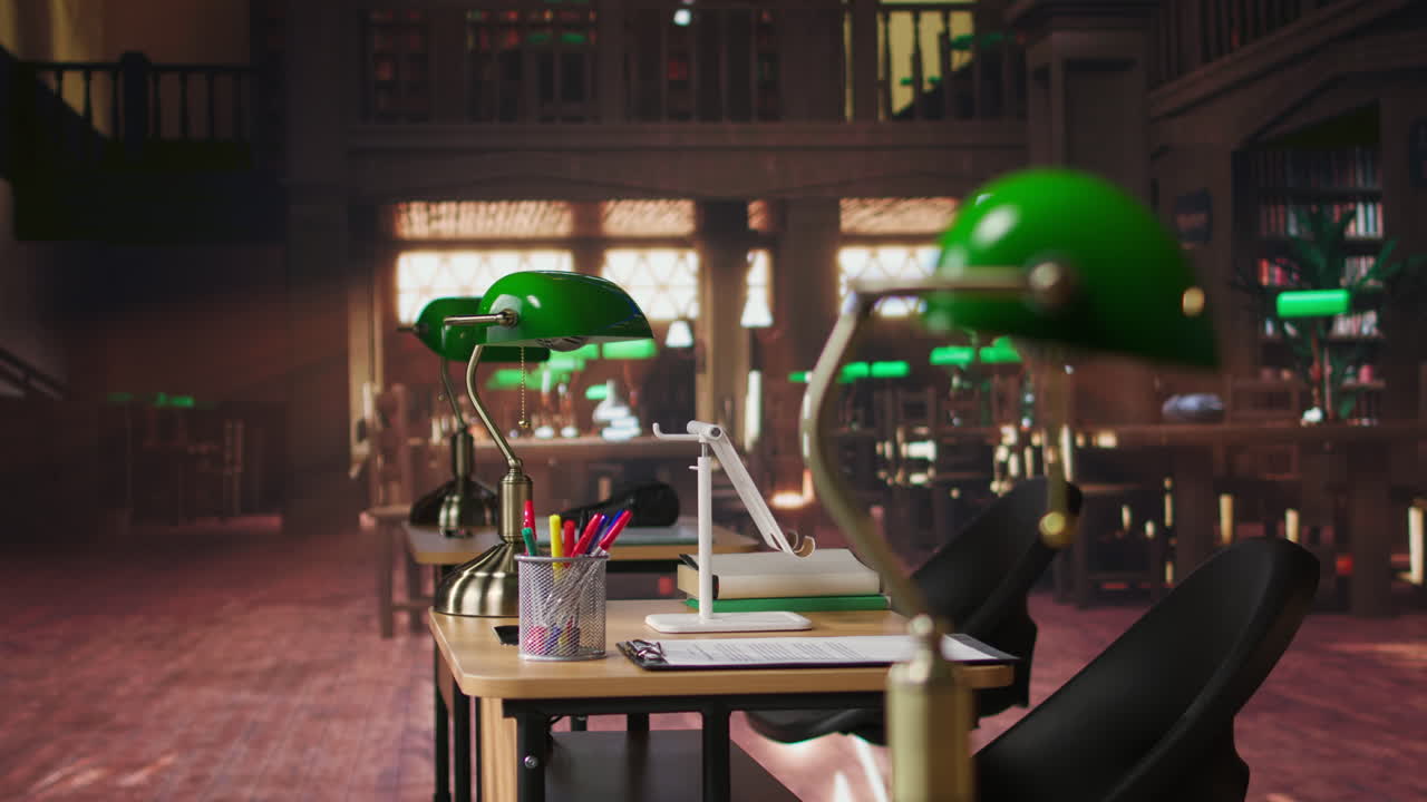 아한 빈티지 도서관 공부 공간