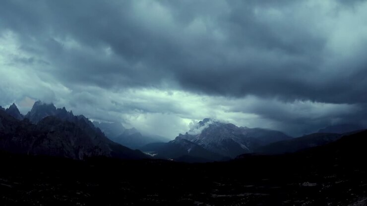 Timelapse National Nature Park Tre Cime In the Dolomites Alps. Beautiful nature of Italy.