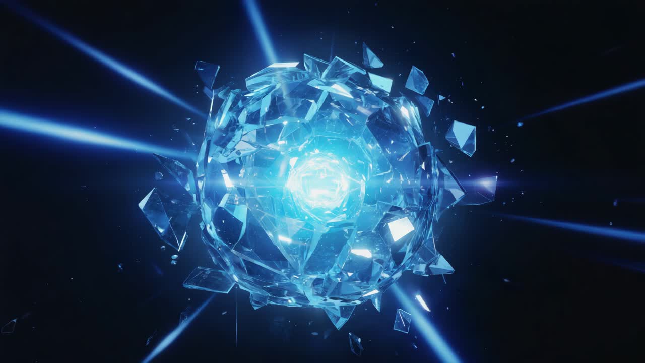 Abstract glowing crystal sphere