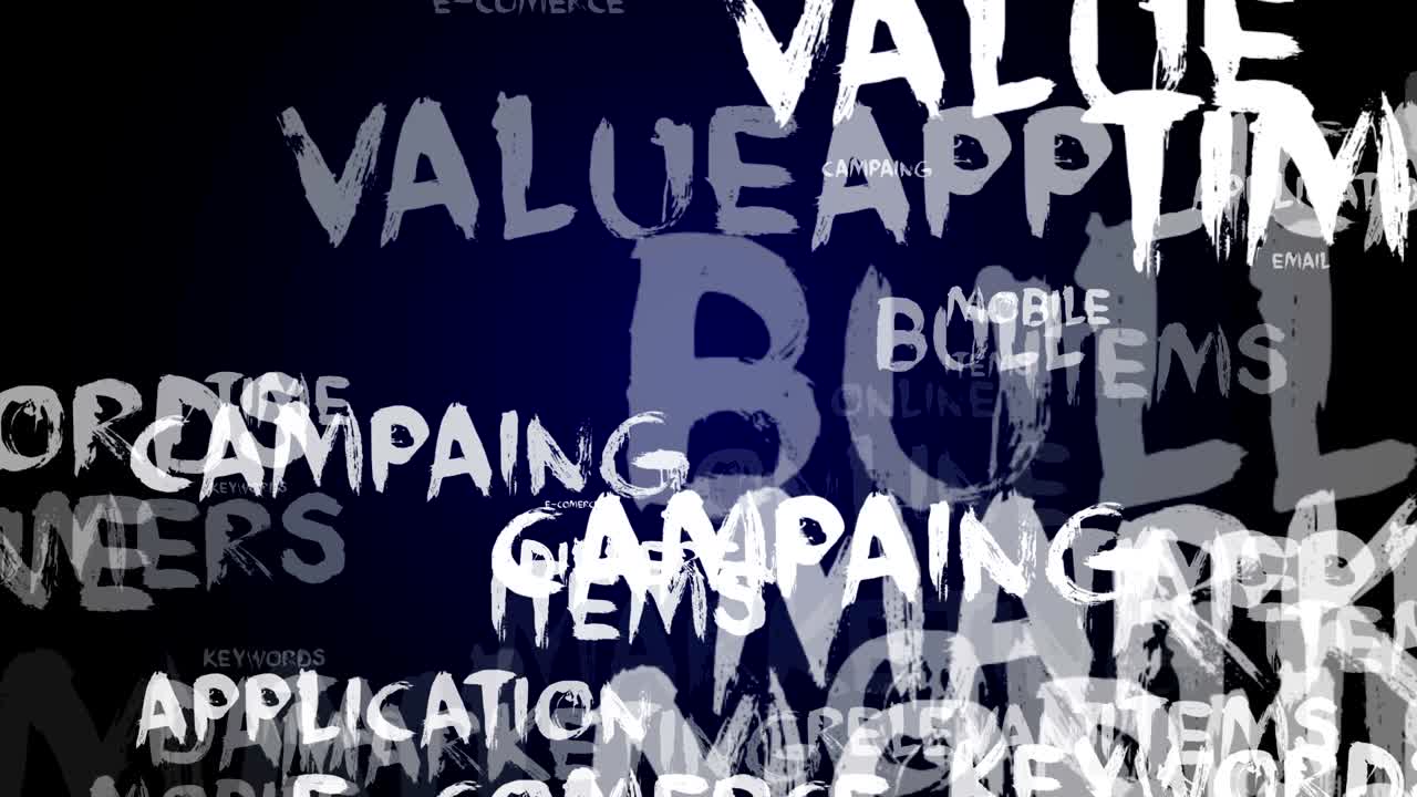 palabras relacionadas con el comercio electrónico en un fondo oscuro