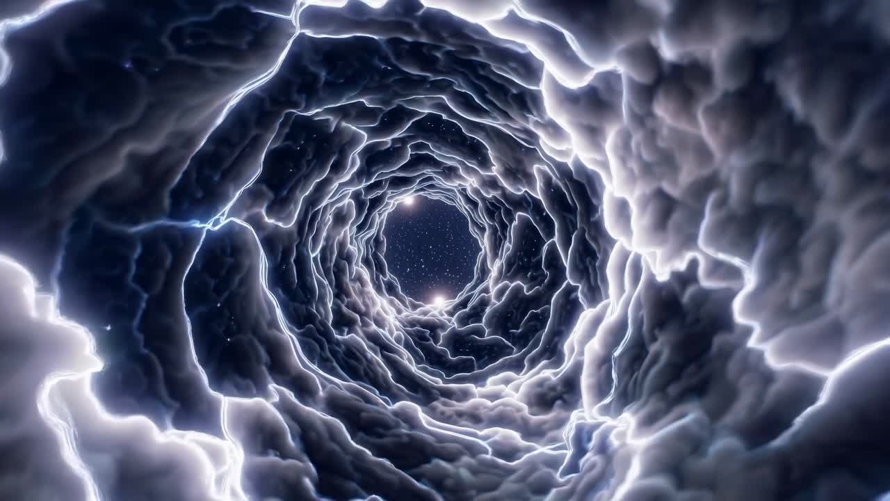 Abstract Cloud Tunnel to Starfield