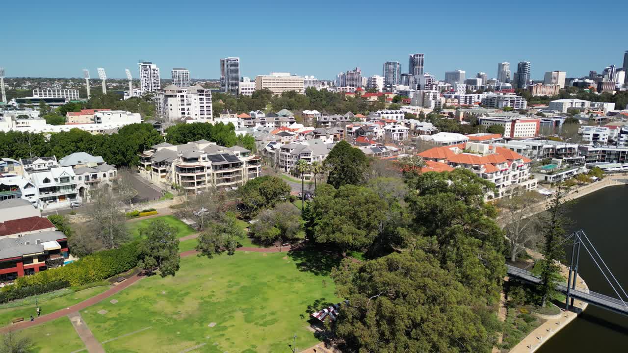 vista aérea del parque mardalup y claise brook en la ciudad de perth, australia