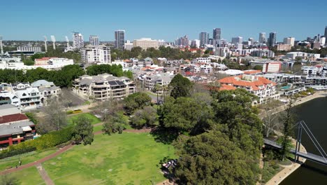 aerial view of mardalup park and claise brook in perth city, australia