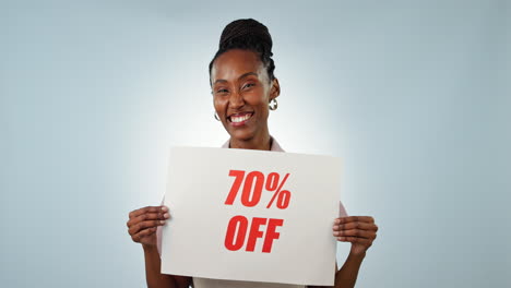 face of business owner, sale poster