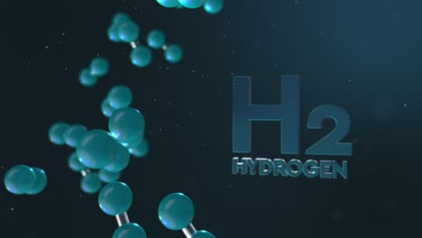 3d animation of the hydrogen element with hydrogen text that  symbolizes movement as an energy source of the future. hydrogen is the fuel of the future.