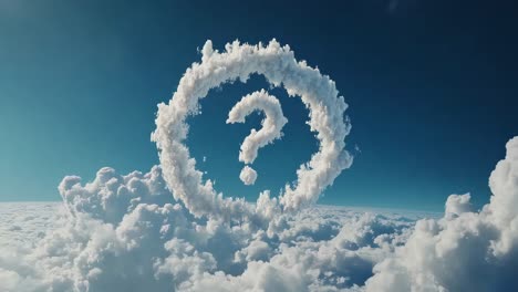 question mark in the clouds