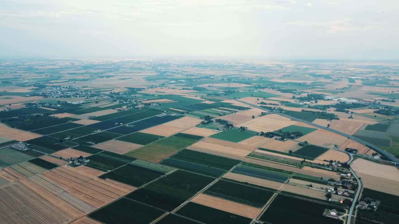 Aerial View of Agricultural Fields