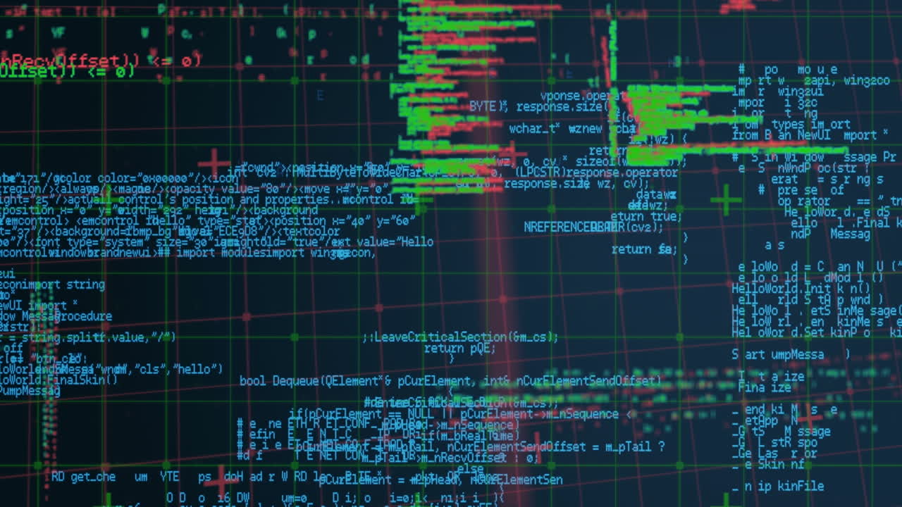 animación del procesamiento de datos científicos sobre un fondo oscuro