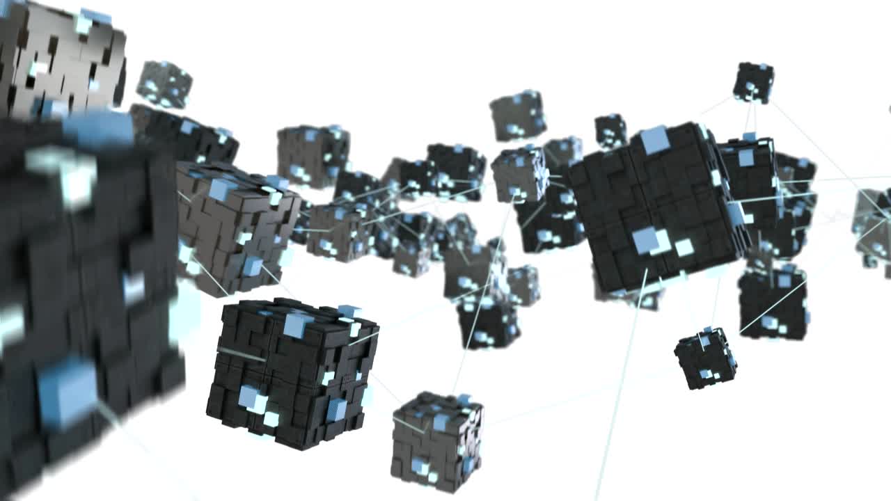 el concepto de cadena de bloques abstracto de 4k.