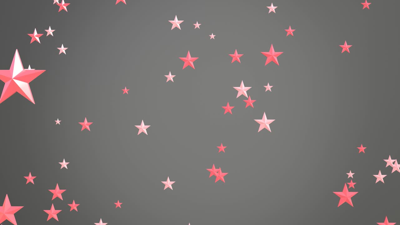 confeti rosado en forma de estrella sobre un fondo gris.