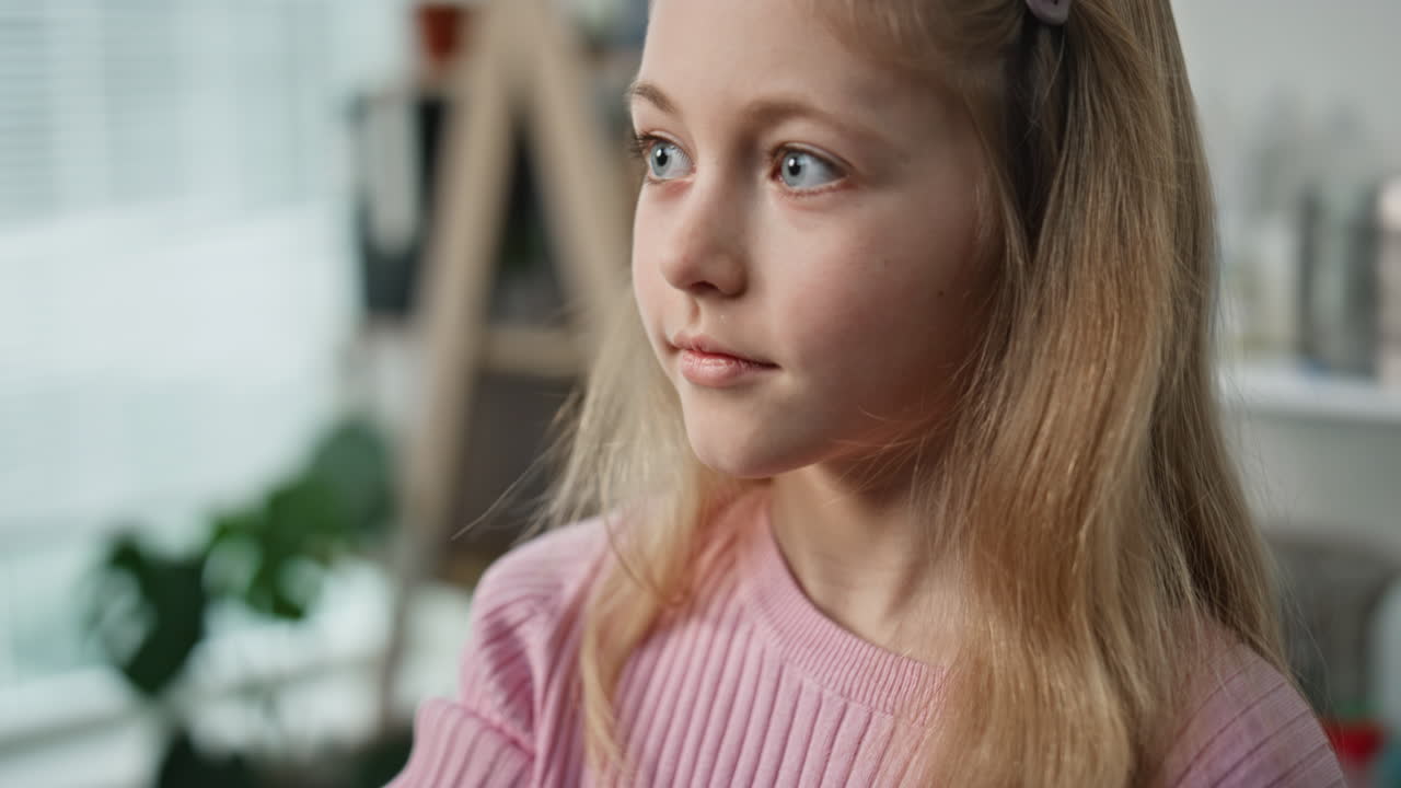 Hands giving immunization injection to cute girl closeup. Pretty child visiting